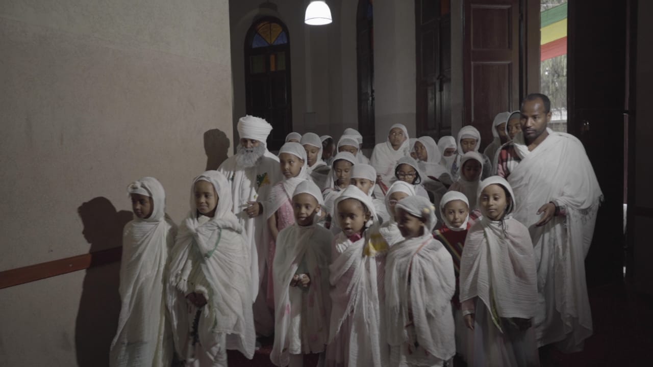 Children practicing traditional music